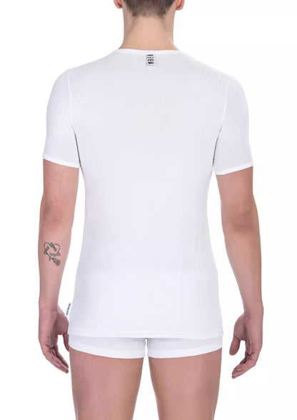 T-shirt da uomo in cotone bianco Bikkembergs