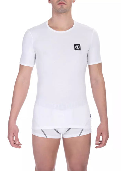 T-shirt da uomo in cotone bianco Bikkembergs