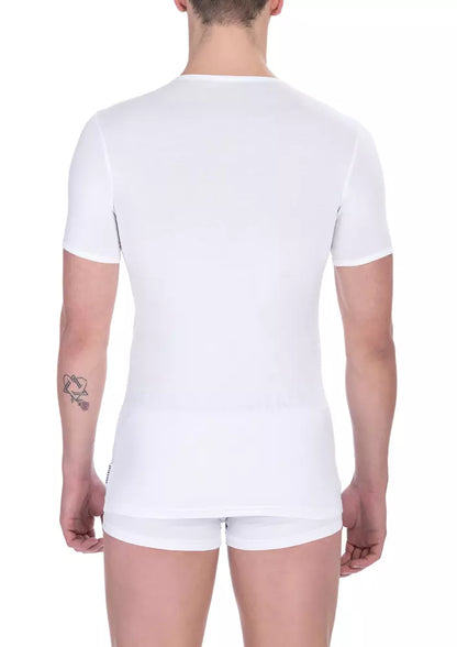 T-shirt da uomo in cotone bianco Bikkembergs