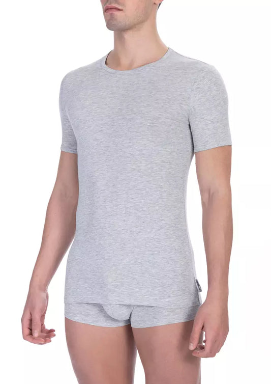 T-shirt uomo cotone grigio Bikkembergs