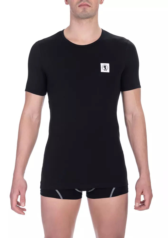 T-shirt da uomo in cotone nero Bikkembergs