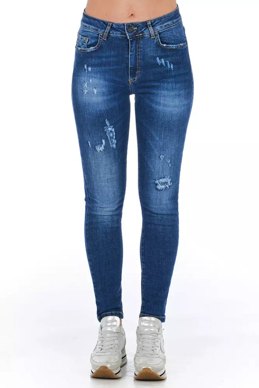 Jeans da donna in denim blu Frankie Morello