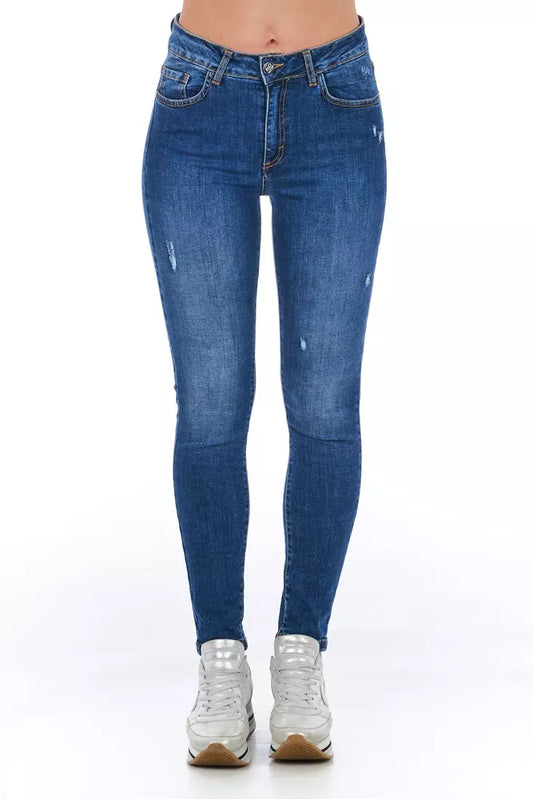 Jeans da donna in denim blu Frankie Morello