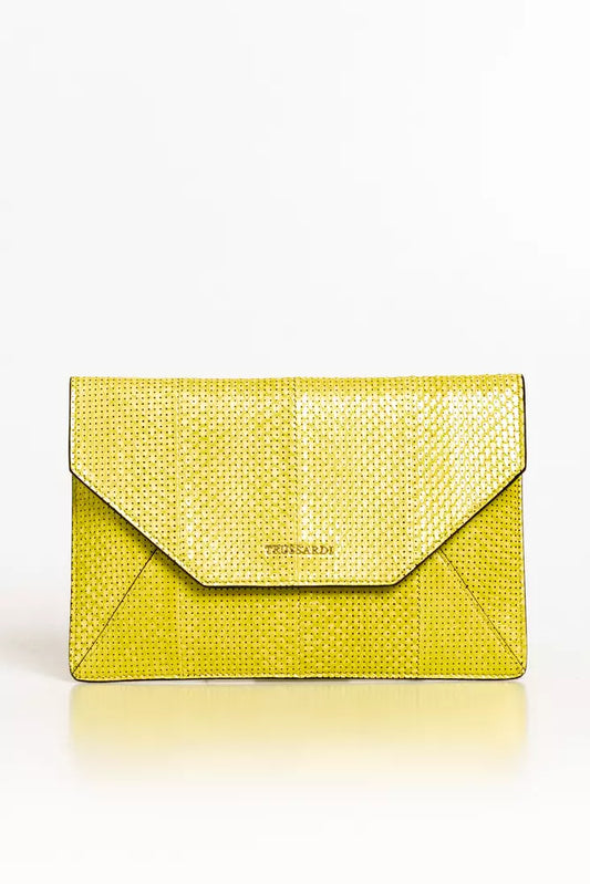 Trussardi Pochette Donna in Pelle Gialla