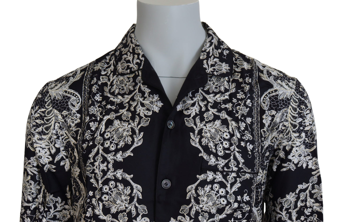 Dolce &amp; Gabbana Elegante camicia barocca floreale in raso