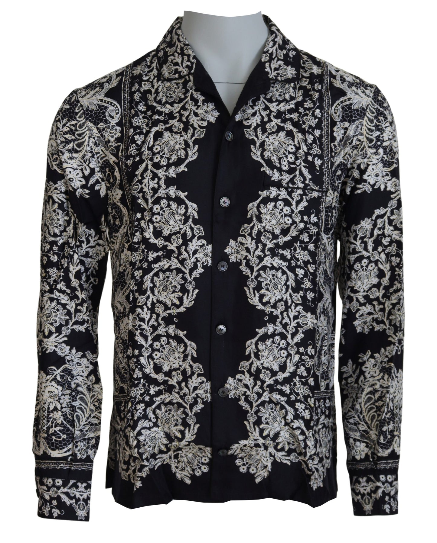 Dolce &amp; Gabbana Elegante camicia barocca floreale in raso