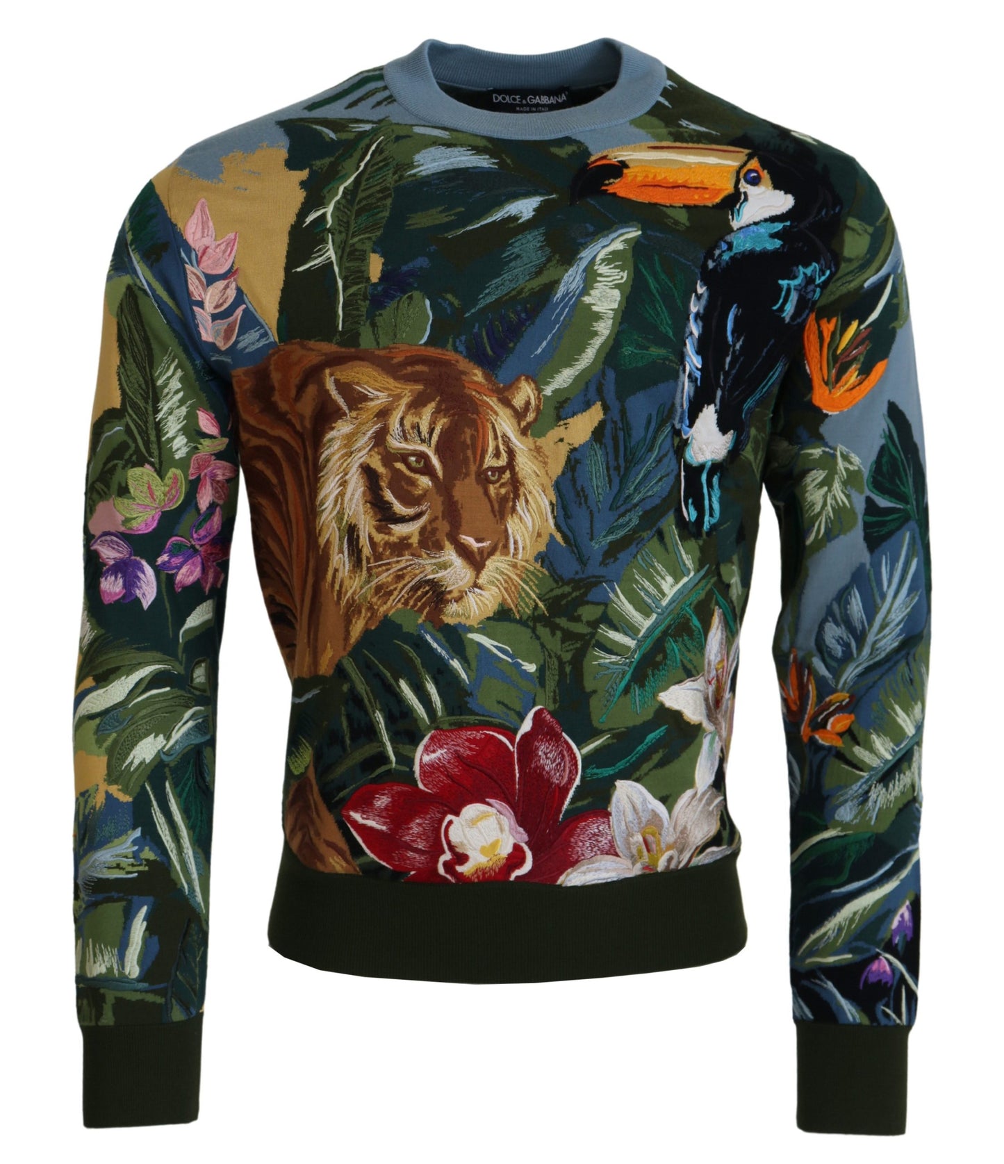 Maglione in lana-seta ricamato Jungle di Dolce &amp; Gabbana