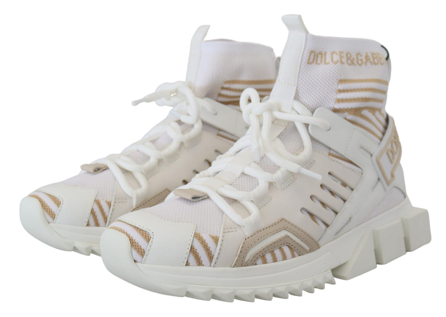 Dolce &amp; Gabbana Elegante Sneakers SORRENTO Bianca Beige