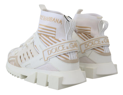 Dolce &amp; Gabbana Elegante Sneakers SORRENTO Bianca Beige