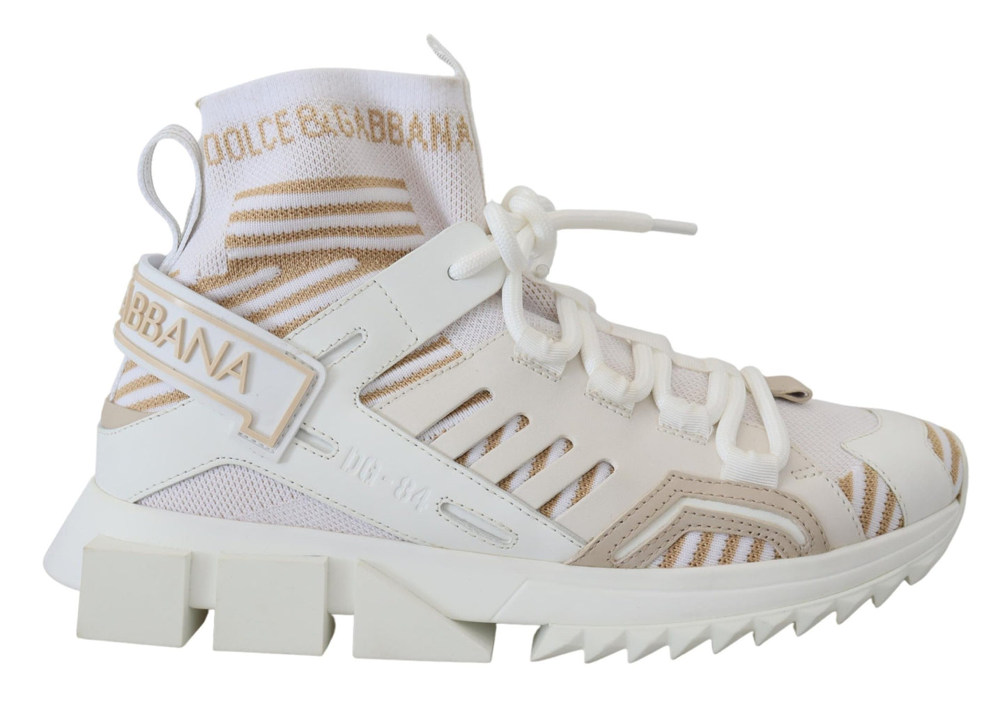 Dolce &amp; Gabbana Elegante Sneakers SORRENTO Bianca Beige