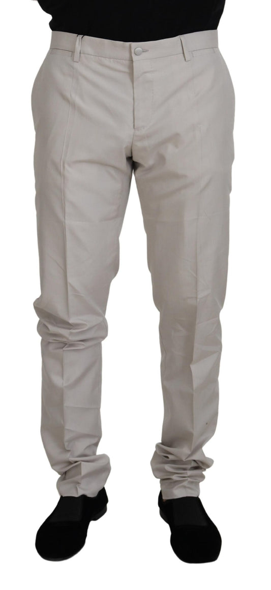 Dolce &amp; Gabbana Pantaloni eleganti in misto seta bianco sporco