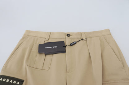 Pantaloncini firmati Dolce &amp; Gabbana eleganti in misto cotone beige