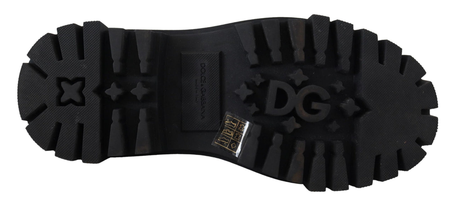 Dolce &amp; Gabbana intramontabili scarpe derby in pelle nera con accenti glam