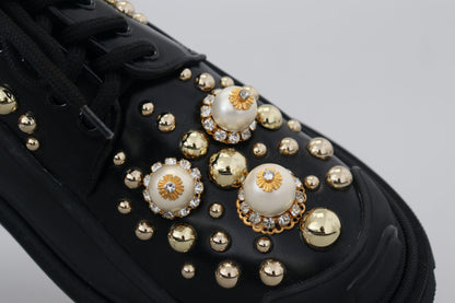 Dolce &amp; Gabbana intramontabili scarpe derby in pelle nera con accenti glam