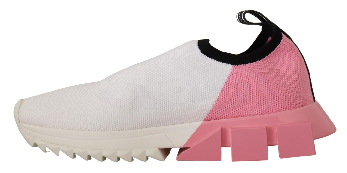 Dolce &amp; Gabbana Eleganti sneakers slip-on Sorrento in bianco e rosa