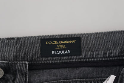 Dolce &amp; Gabbana Элегантное серое джинсовое сокровище в клетку