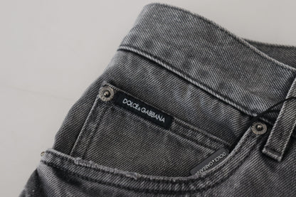 Dolce &amp; Gabbana Элегантное серое джинсовое сокровище в клетку