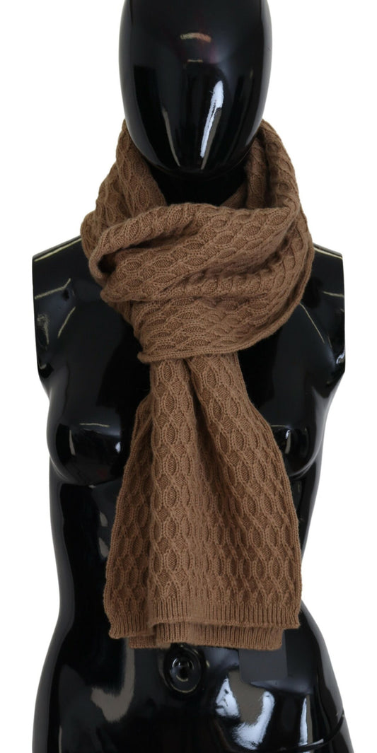 Dolce & Gabbana Elegant Dark Brown Knitted Scarf