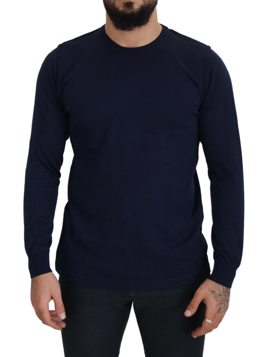 Maglione pullover blu girocollo autentico Paolo Pecora Milano