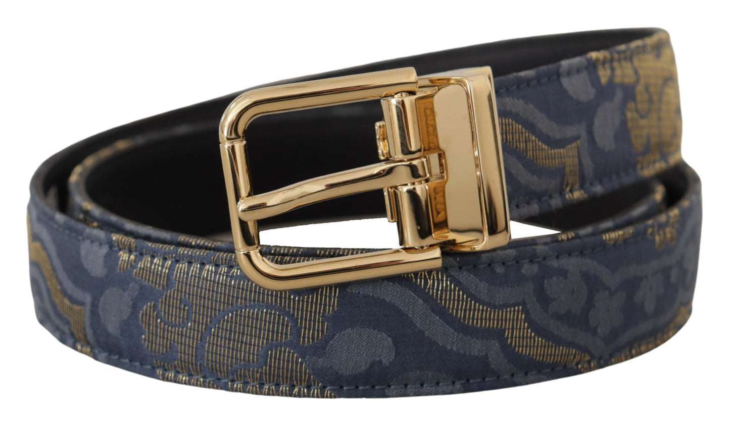 Dolce &amp; Gabbana Elegante cintura in pelle blu navy