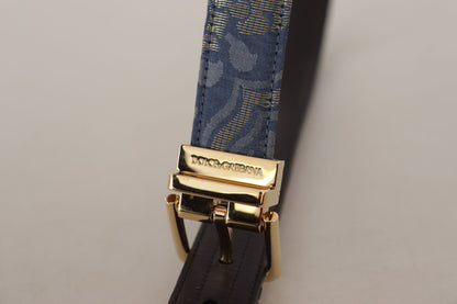 Dolce &amp; Gabbana Elegante cintura in pelle blu navy