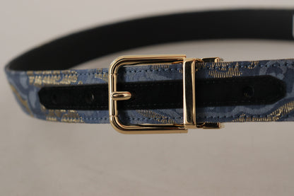 Dolce &amp; Gabbana Elegante cintura in pelle blu navy