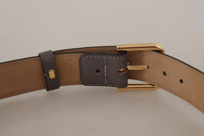 Dolce & Gabbana Elegant Engraved Buckle Leather Belt