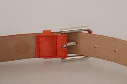 Dolce & Gabbana Elegant Suede Leather Belt in Vibrant Orange