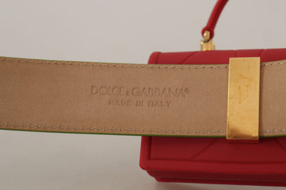 Dolce &amp; Gabbana Elegante Cintura in Pelle con Accessorio Mini Bag