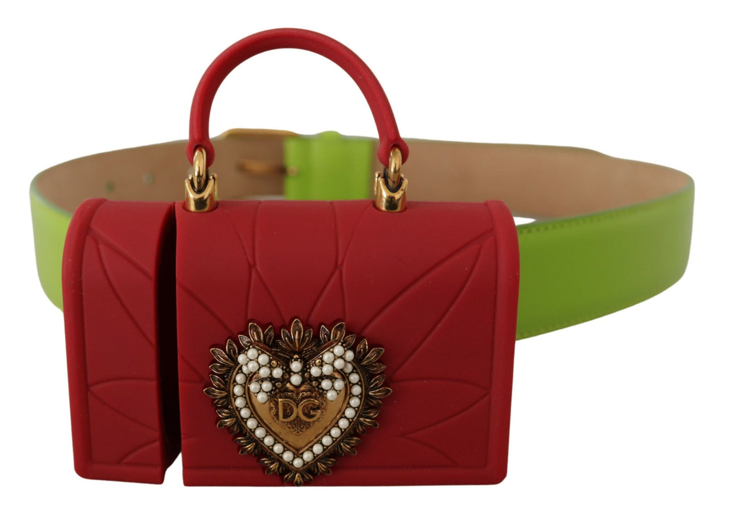 Dolce &amp; Gabbana Elegante Cintura in Pelle con Accessorio Mini Bag