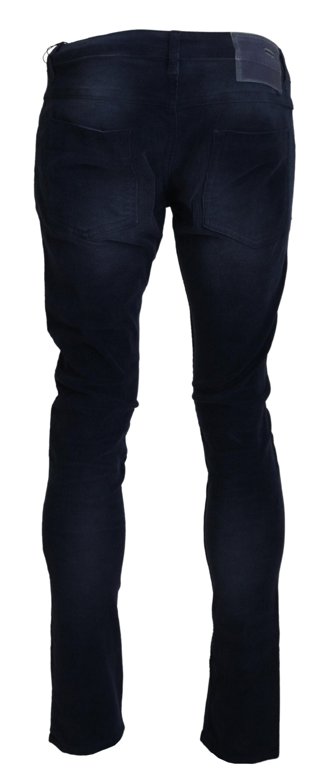 Jeans Acht Chic blu dal taglio dritto in velluto a coste