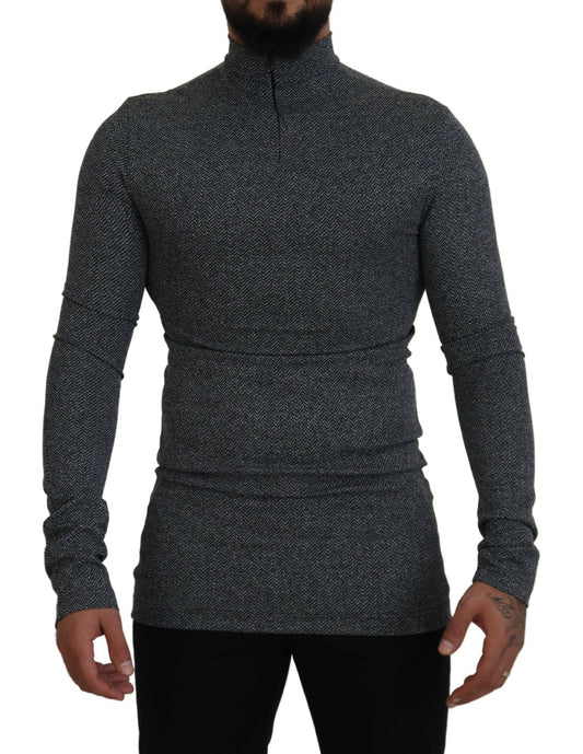 Dolce &amp; Gabbana Elegante maglione pullover grigio scuro