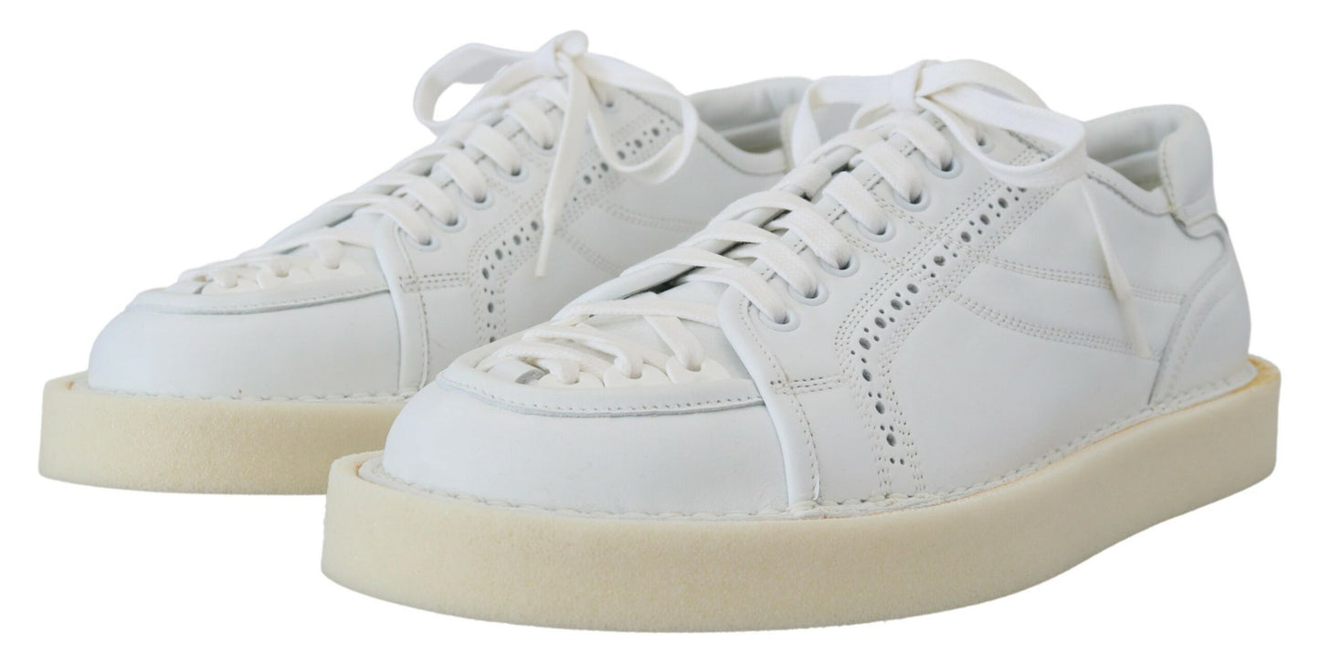 Dolce &amp; Gabbana Eleganti sneakers basse bianche Oxford