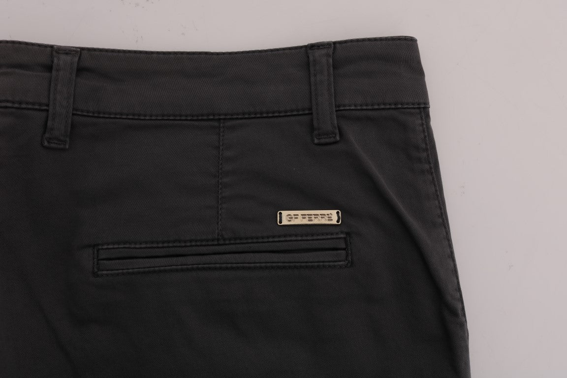 Pantaloni eleganti slim fit in cotone grigio GF Ferre