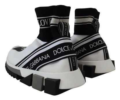 Dolce &amp; Gabbana Chic Scarpe da ginnastica slip-on Sorrento bianche e nere