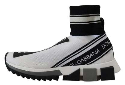 Dolce &amp; Gabbana Chic Scarpe da ginnastica slip-on Sorrento bianche e nere