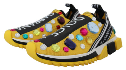 Dolce &amp; Gabbana Sneakers in pregiato tessuto tecnico giallo