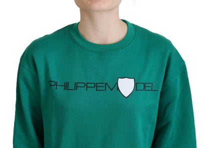 Maglione a maniche lunghe stampato verde chic Philippe Model