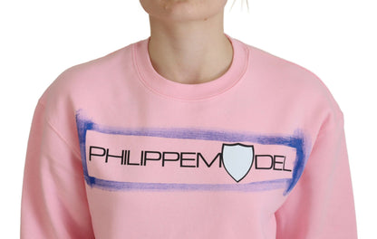 Maglione pullover a maniche lunghe rosa elegante Philippe Model