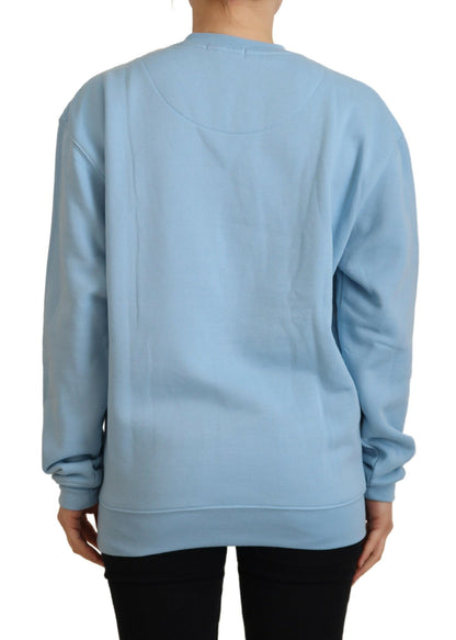 Maglione pullover elegante in cotone azzurro Philippe Model