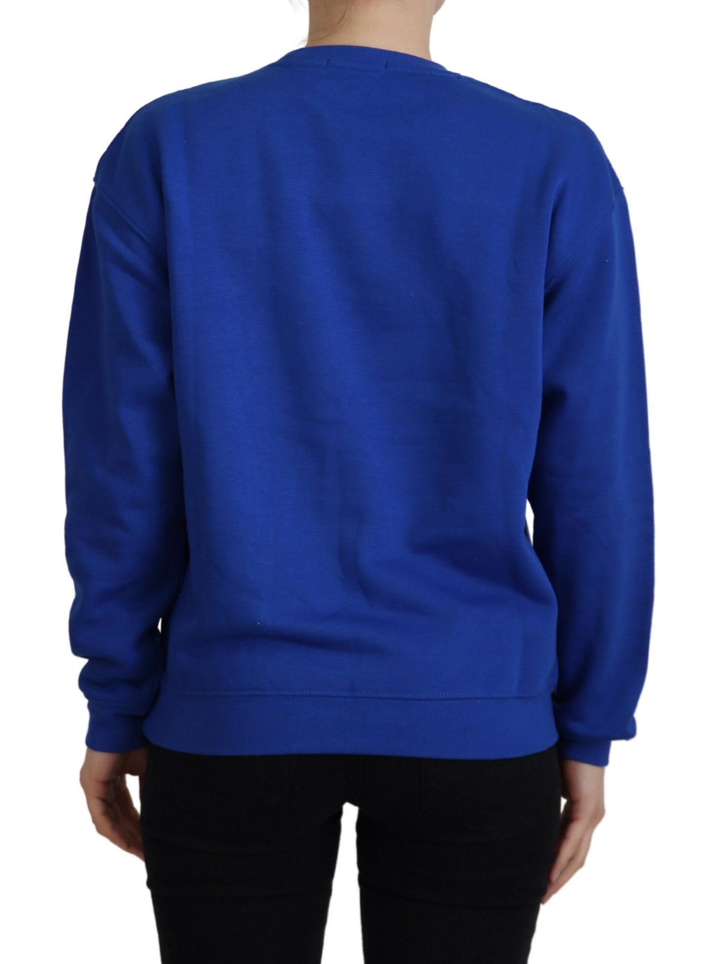 Maglione pullover a maniche lunghe stampato blu chic Philippe Model