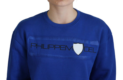 Maglione pullover a maniche lunghe stampato blu chic Philippe Model