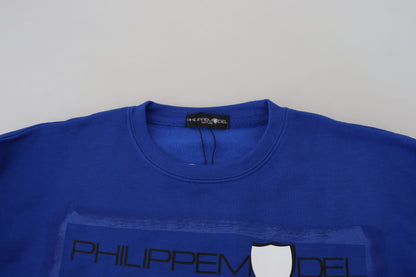 Maglione pullover a maniche lunghe stampato blu chic Philippe Model