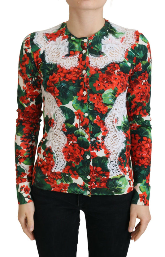 Dolce &amp; Gabbana Elegante Cardigan Girocollo Floreale