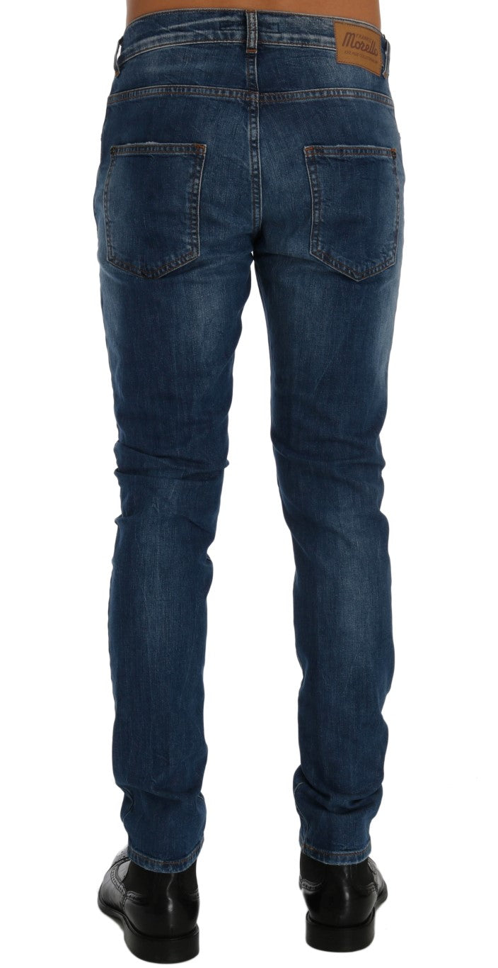 Jeans Frankie Morello Chic slim fit blu effetto consumato