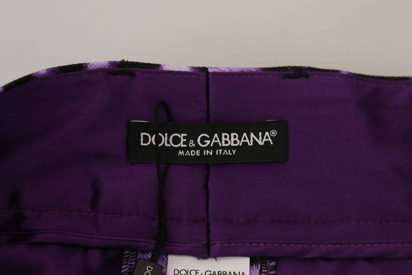 Dolce &amp; Gabbana Pantaloni eleganti viola dritti a vita alta