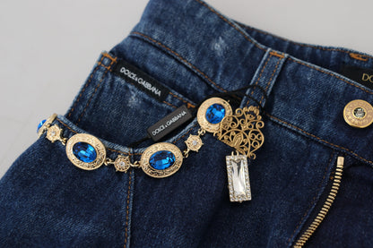 Jeans firmati a gamba dritta decorati Dolce &amp; Gabbana