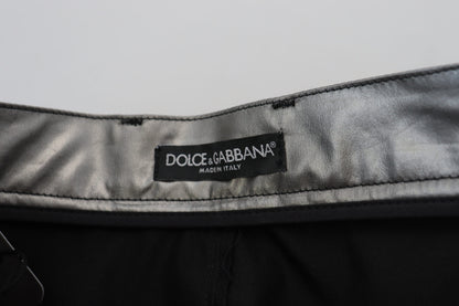 Dolce &amp; Gabbana Pantaloni skinny eleganti a vita alta in argento