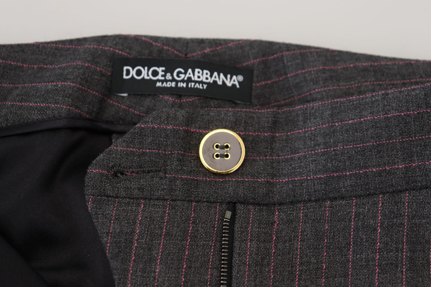 Dolce &amp; Gabbana eleganti pantaloni affusolati a righe grigie