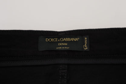 Jeans neri slim fit a vita alta Dolce &amp; Gabbana Chic